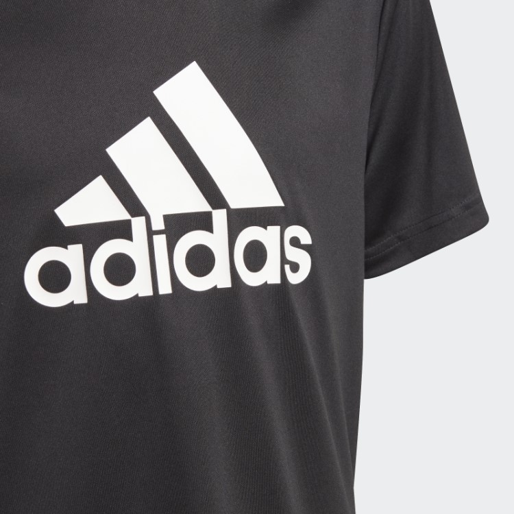 Adidas Black Aeroready Projetada Para Mover A Camiseta Com Logo Grande