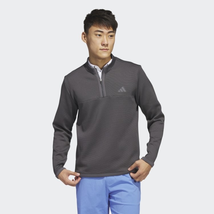 Pulôver De Golfe Adidas Microdot 1/4-zip Preto