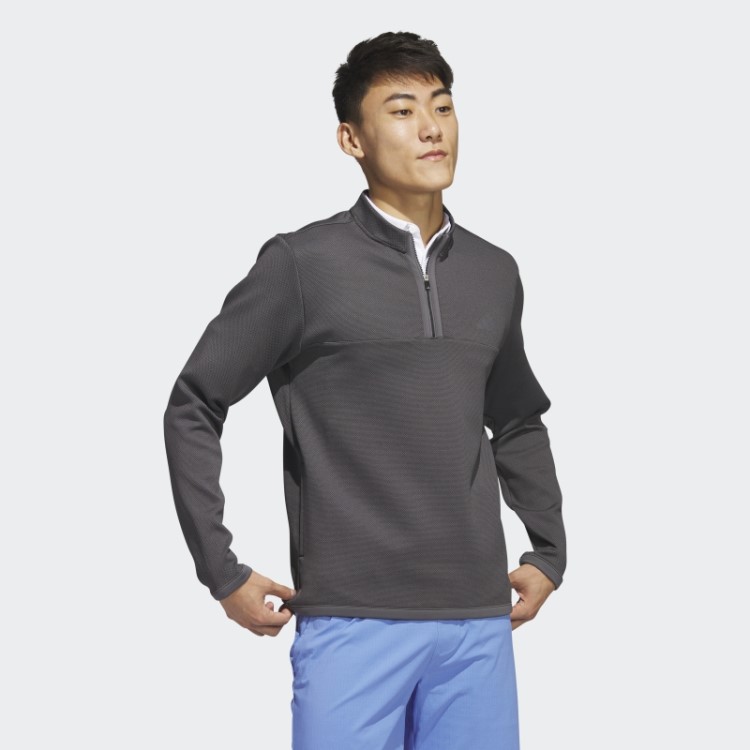 Pulôver De Golfe Adidas Microdot 1/4-zip Preto