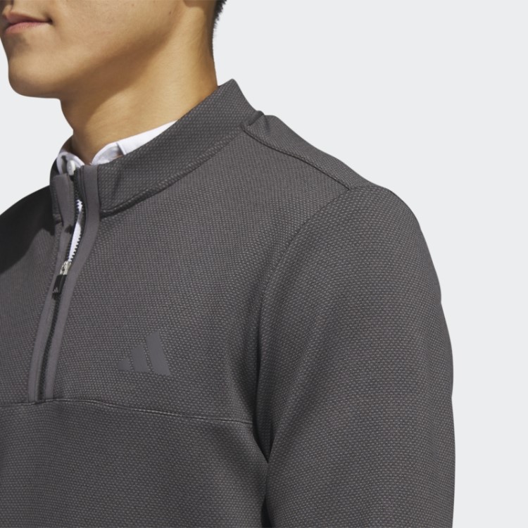 Pulôver De Golfe Adidas Microdot 1/4-zip Preto