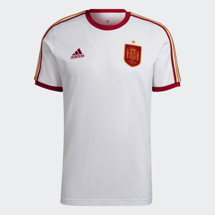 Camiseta Branca Com As Três Listras Da Adidas Spain