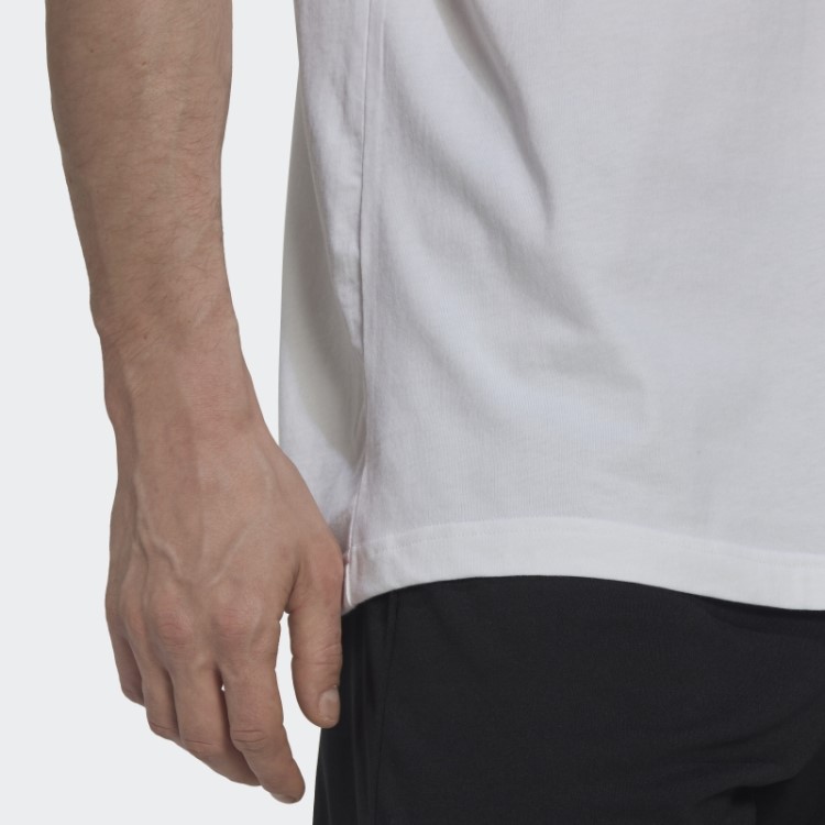Camiseta Branca Com As Três Listras Da Adidas Spain