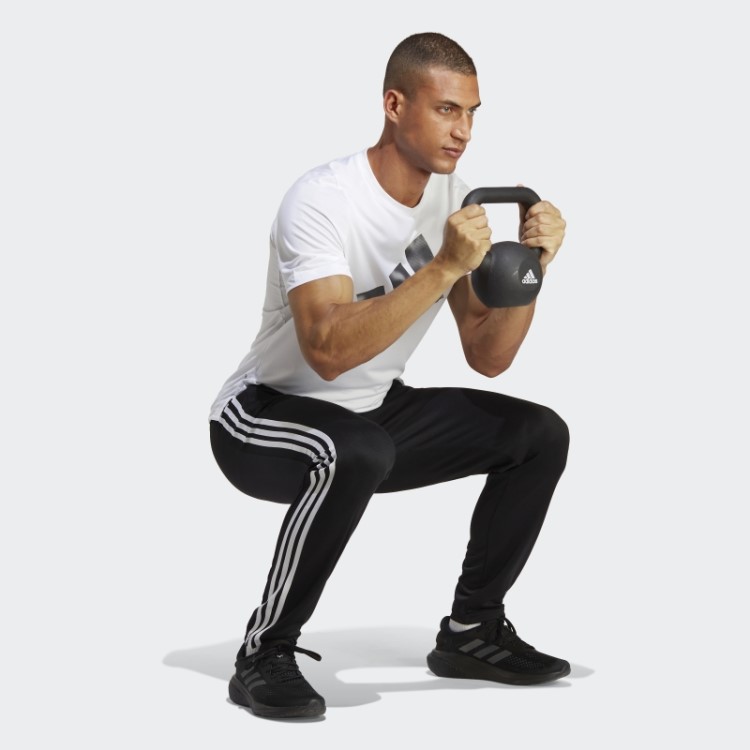 Calça Esportiva Com As Três Listras Preta Train Essentials Da Adidas