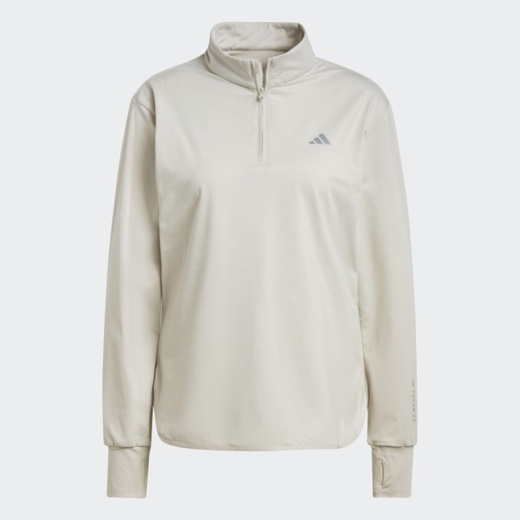 Top De Treino Adidas Techfit Aeroready Quente De Alumínio Com Zíper