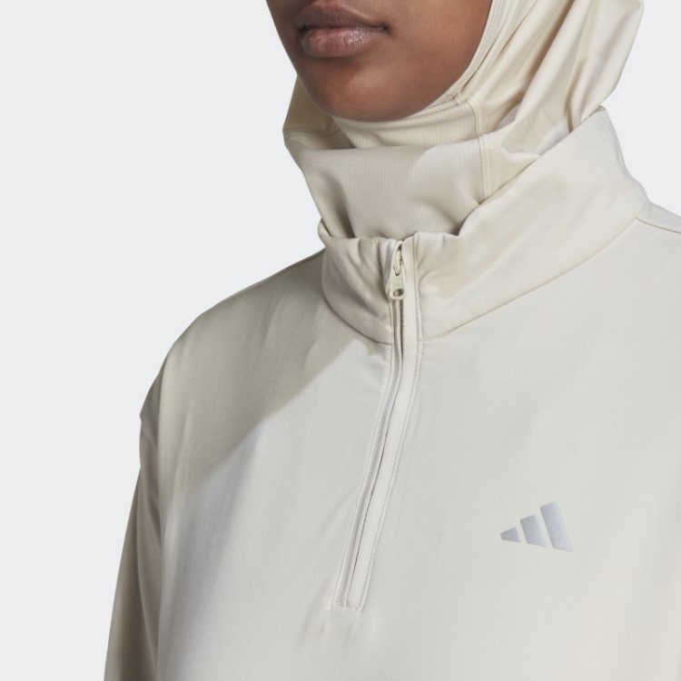 Top De Treino Adidas Techfit Aeroready Quente De Alumínio Com Zíper
