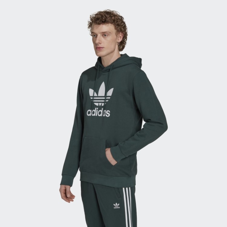 Moletom Com Capuz Adidas Adicolor Classics Trefoil Verde Mineral