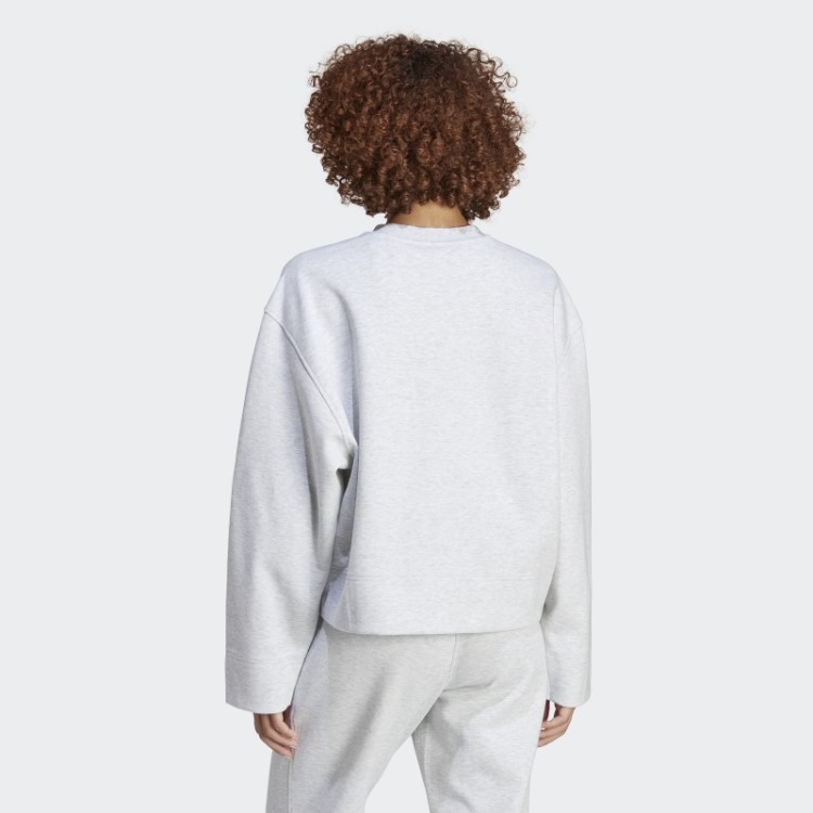 Moletom Cinza Claro Urze Premium Essencial Da Tripulação Adidas