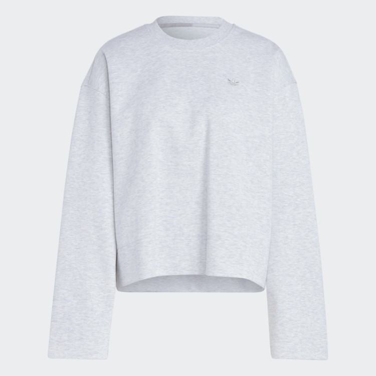 Moletom Cinza Claro Urze Premium Essencial Da Tripulação Adidas
