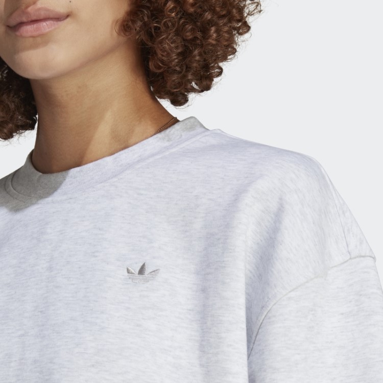 Moletom Cinza Claro Urze Premium Essencial Da Tripulação Adidas