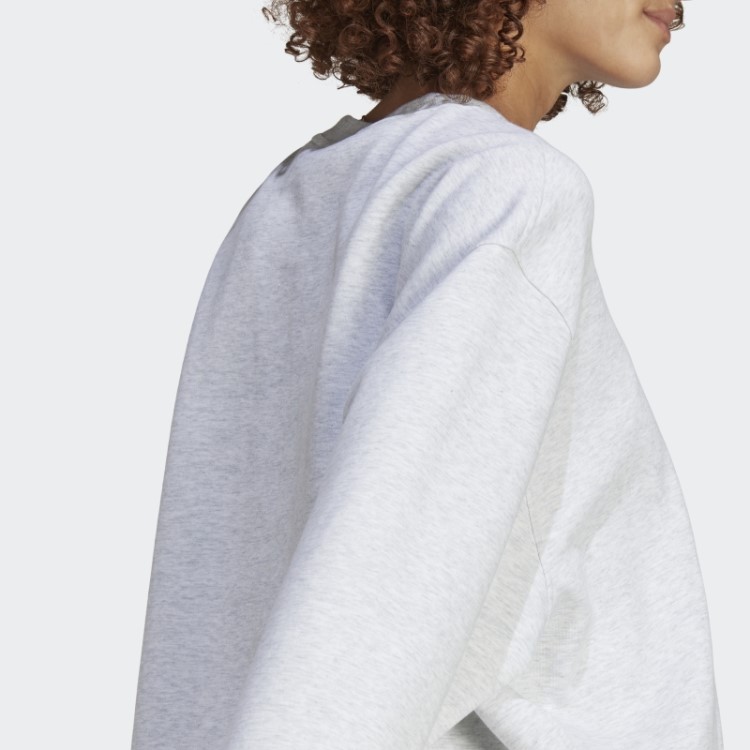 Moletom Cinza Claro Urze Premium Essencial Da Tripulação Adidas
