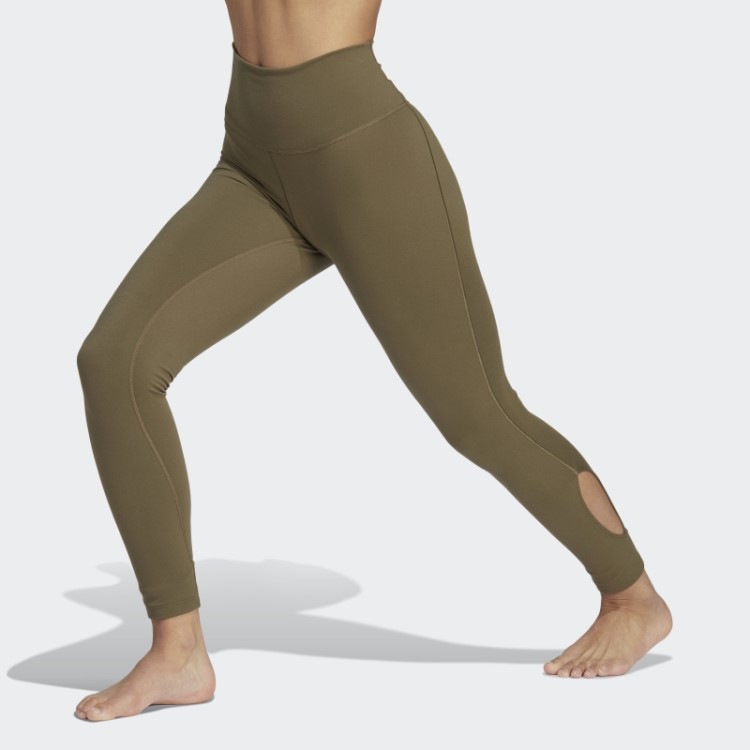 Legging Adidas Olive Yoga Studio 7/8 Enrolada