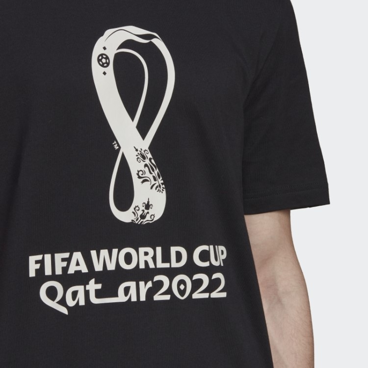 Camiseta Preta Adidas Fifa World Cup 2022 Estampada