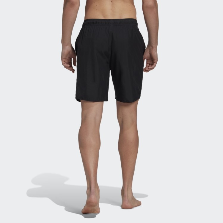 Calção De Banho Preto Clássico Com As 3 Riscas Adidas