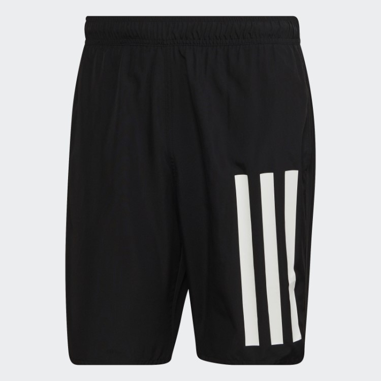 Calção De Banho Preto Clássico Com As 3 Riscas Adidas