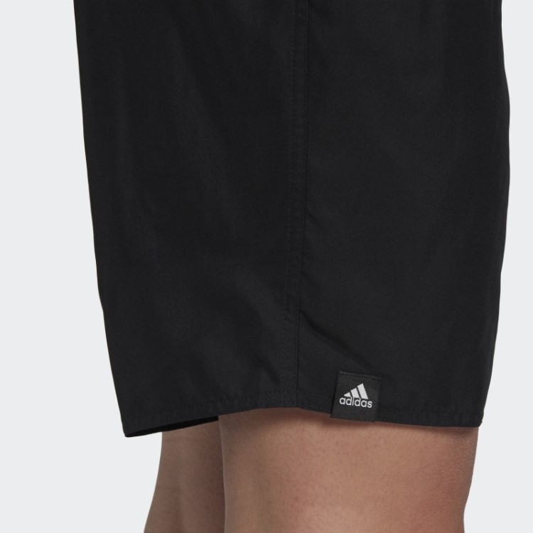 Calção De Banho Preto Clássico Com As 3 Riscas Adidas