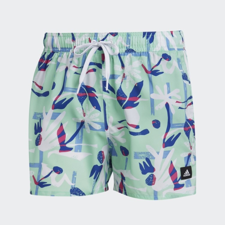 Calção De Banho Floral Sazonal Clx Muito Curto Adidas Mint