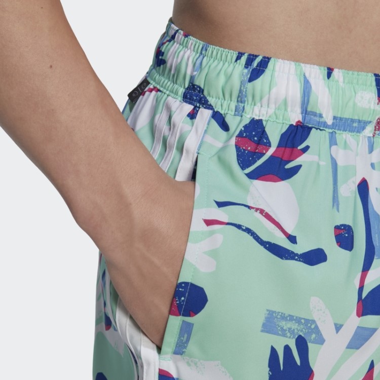 Calção De Banho Floral Sazonal Clx Muito Curto Adidas Mint