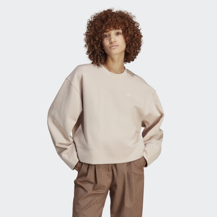 Moletom Premium Essencial Da Tripulação Taupe Adidas