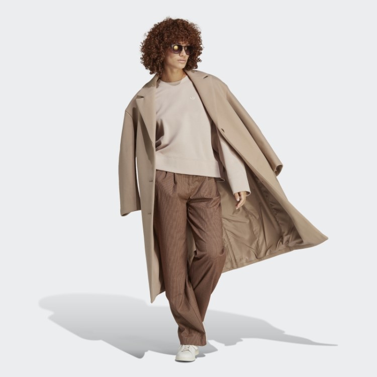 Moletom Premium Essencial Da Tripulação Taupe Adidas