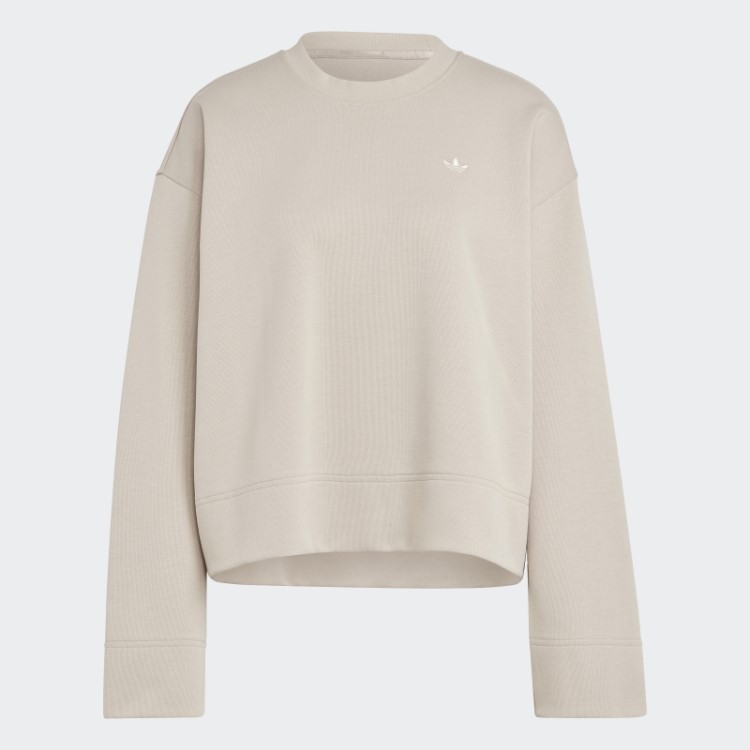 Moletom Premium Essencial Da Tripulação Taupe Adidas