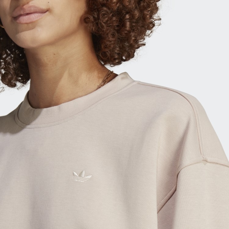 Moletom Premium Essencial Da Tripulação Taupe Adidas