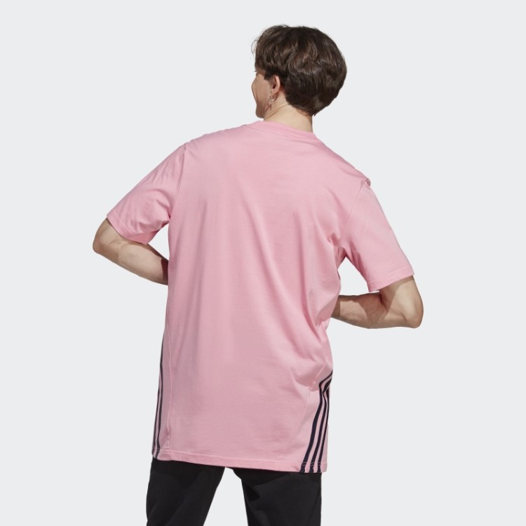 Elegante Camiseta Rosa Future Icons Com As Três Listras Adidas