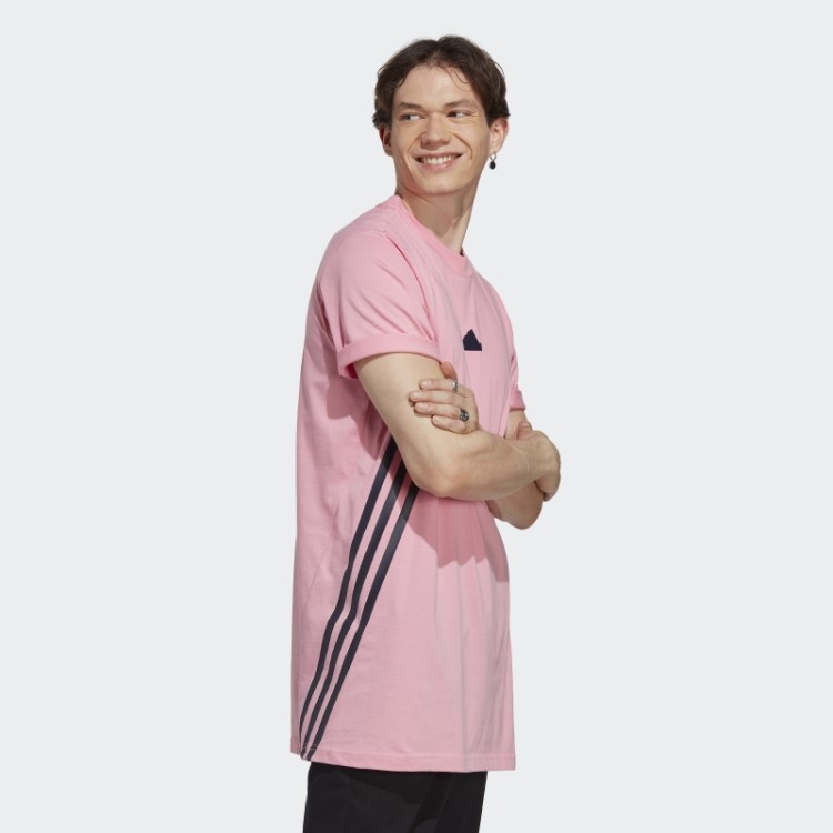 Elegante Camiseta Rosa Future Icons Com As Três Listras Adidas