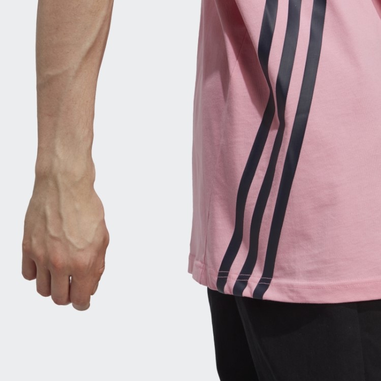 Elegante Camiseta Rosa Future Icons Com As Três Listras Adidas