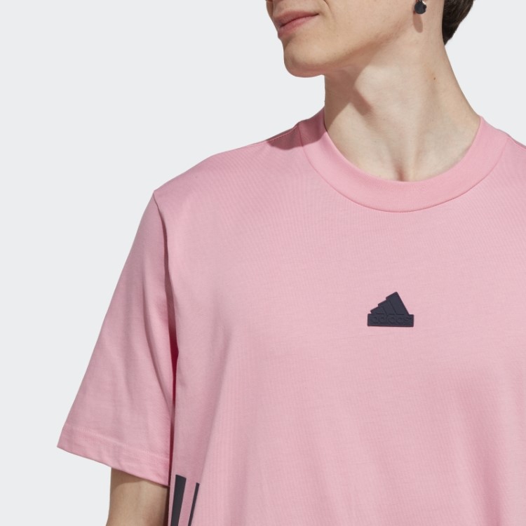 Elegante Camiseta Rosa Future Icons Com As Três Listras Adidas