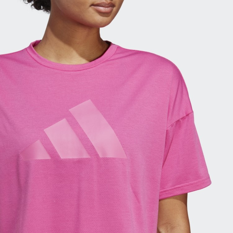 Camiseta Fúcsia Adidas Train Icons 3 Bar Logo