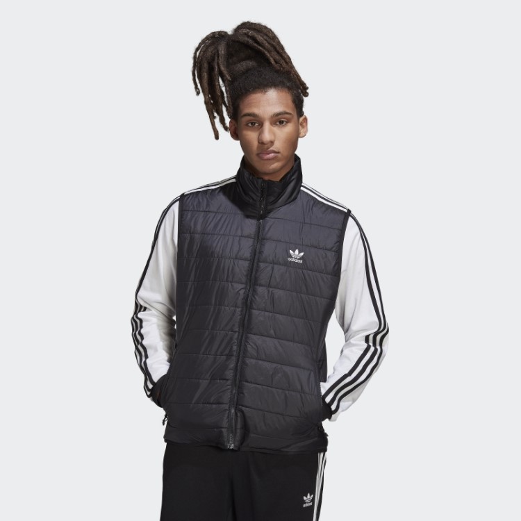 Colete Acolchoado Gola Alta Adidas Preto