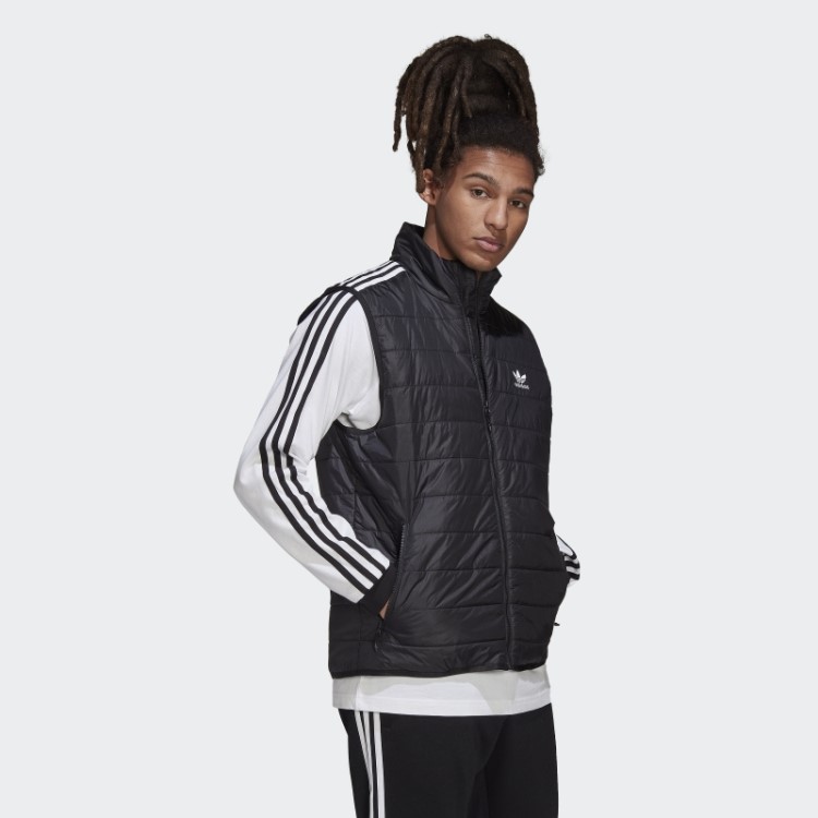 Colete Acolchoado Gola Alta Adidas Preto