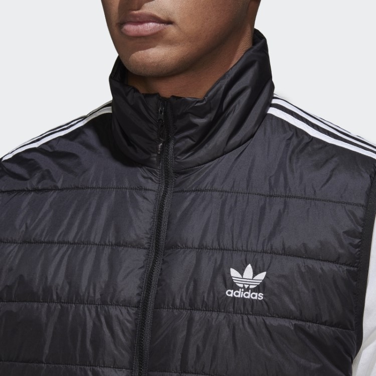 Colete Acolchoado Gola Alta Adidas Preto