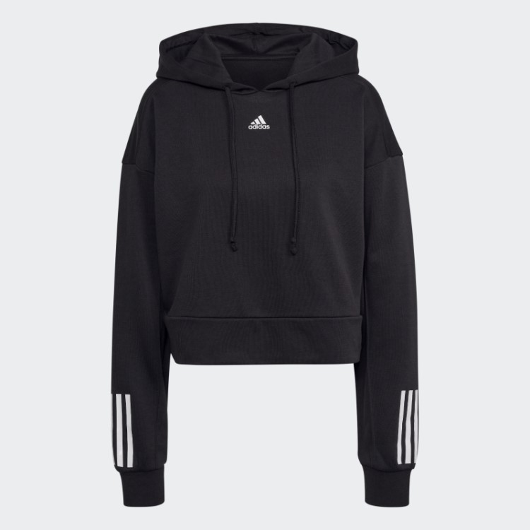 Moletom Com Capuz Felpudo Hyperglam French Terry Preto Adidas