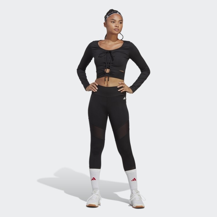 Camiseta Preta Manga Longa Adidas Training Dance