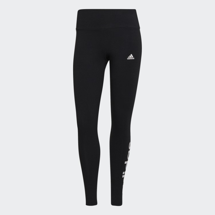 Legging Cintura Alta Com Logo Preto Adidas Essencial