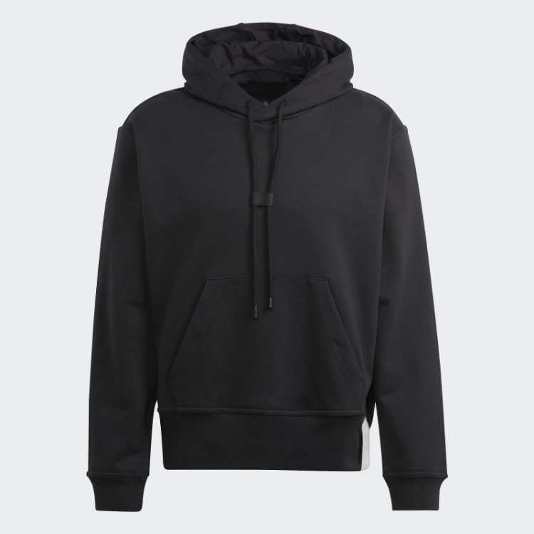 Moletom Com Capuz French Terry Preto Lounge Pesado Adidas