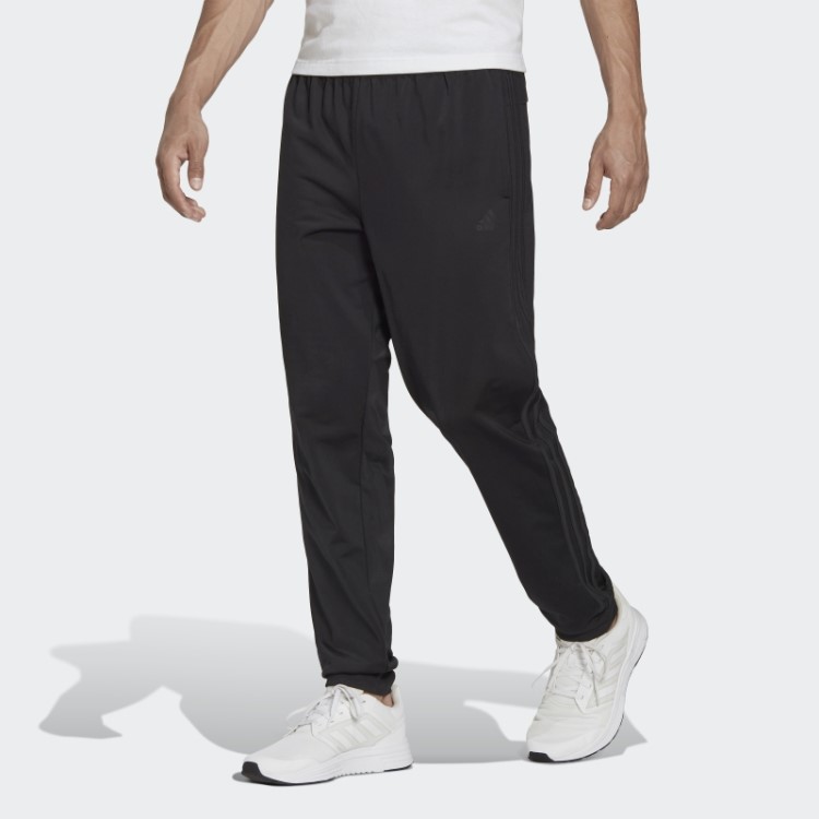 Calça Esportiva Adidas Essentials Preta Com As Três Listras