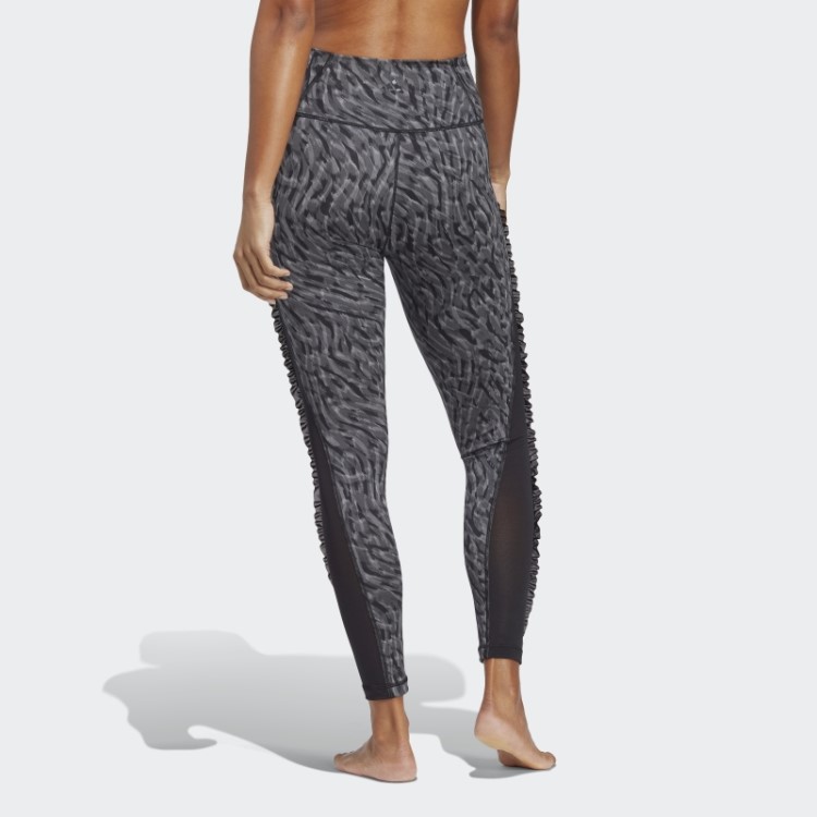 Legging Preta Adidas Yoga Studio Com Estampa 7/8