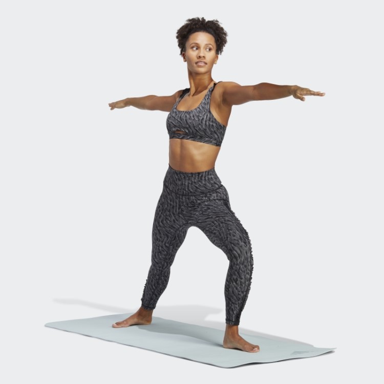 Legging Preta Adidas Yoga Studio Com Estampa 7/8