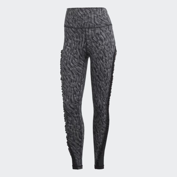 Legging Preta Adidas Yoga Studio Com Estampa 7/8