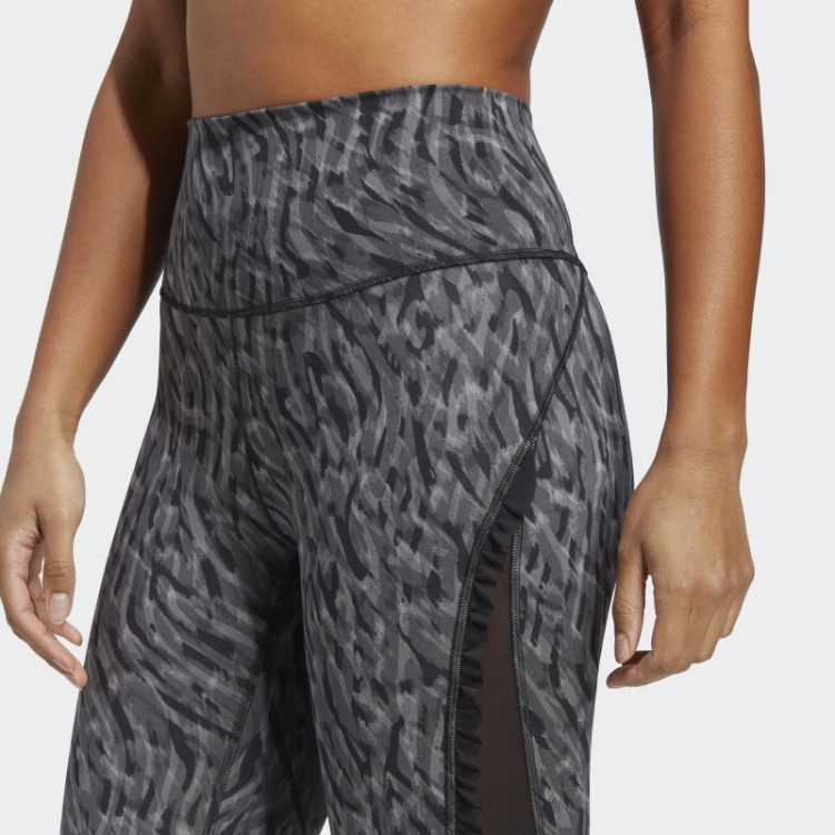 Legging Preta Adidas Yoga Studio Com Estampa 7/8