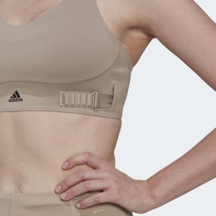 Sutiã Adidas Fastimpact Luxe Run De Alto Suporte Bege