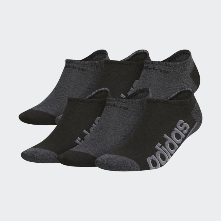 Meia Adidas Preta Superlite Linear 3 No-show 6 Pares