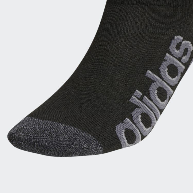 Meia Adidas Preta Superlite Linear 3 No-show 6 Pares