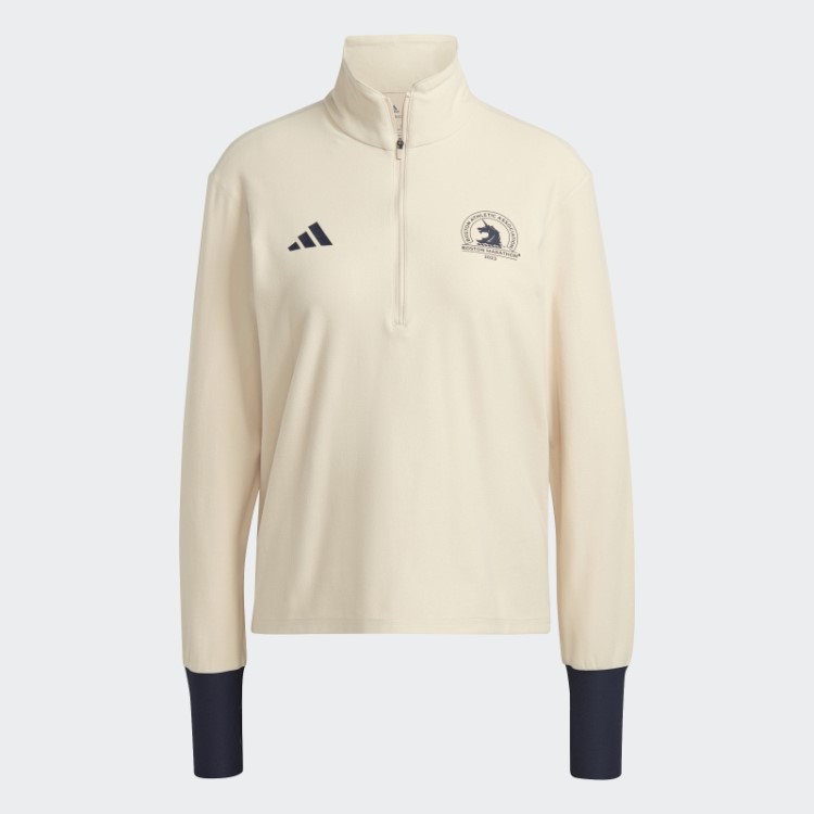 Adidas Boston Marathon 2023 1/2-zip Manga Longa Running Top Sand