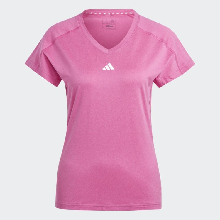 T-shirt Fúcsia Adidas Aeroready Train Essentials Minimal Branding Com Decote Em V
