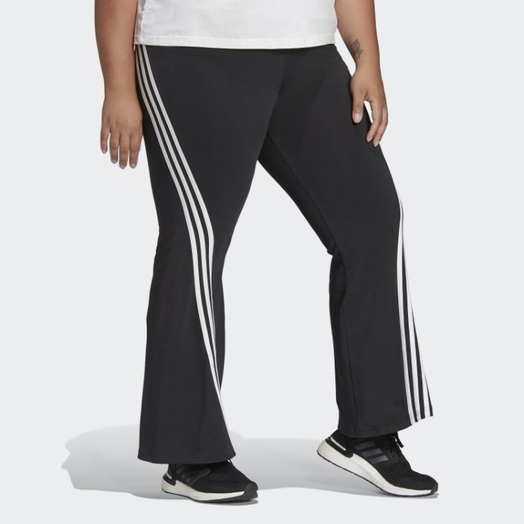Calça Preta Adidas Sportswear Future Icons 3 Listras Flare (tamanho Grande) Quente