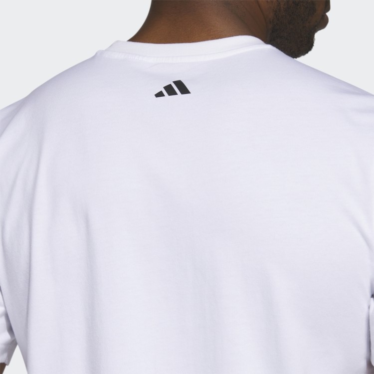 Camiseta Branca Com Estampa De Rede De Basquete Adidas