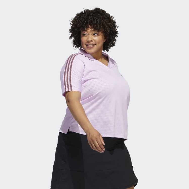 Camisa Polo Adidas 3 Listras (plus Size) Lilás